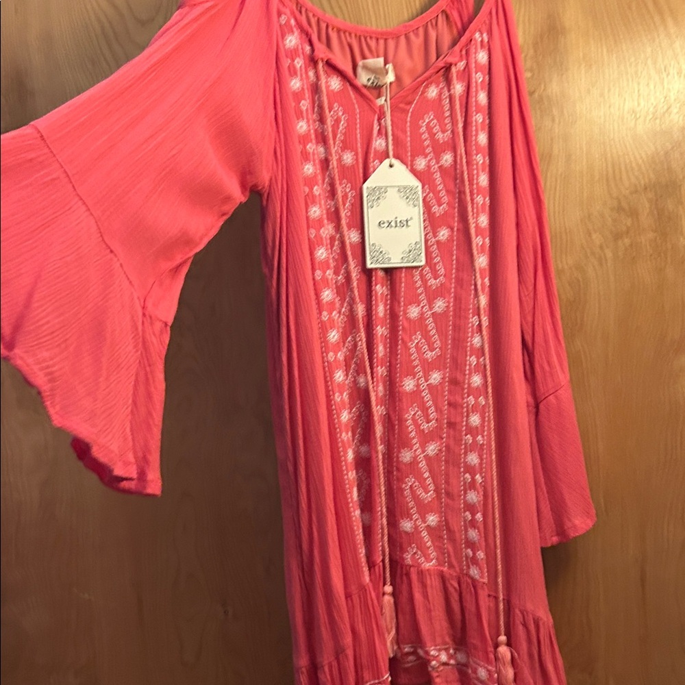 Exist Coral Embroidered Blouse